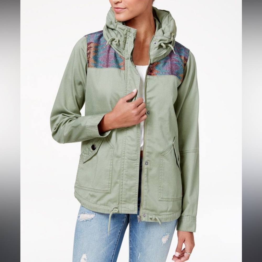 ROXY womens winter cloud lightweight hooded jacket anorak utility coat L…